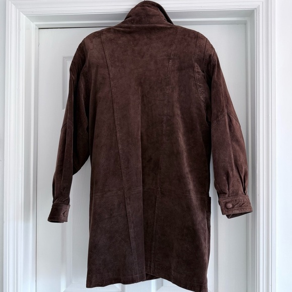 VTG SILVERLEAF Brown Suede Leather Coat M - Picture 5 of 11
